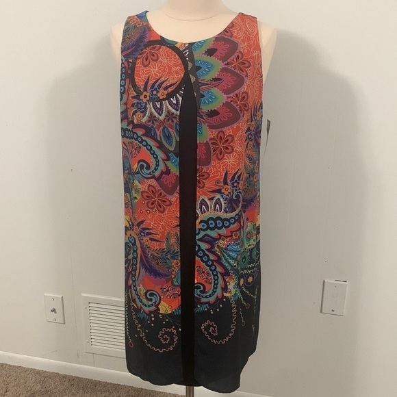 Tribal International Dress  “Jade” Size Small with printed overlay new with tags - Picture 1 of 7